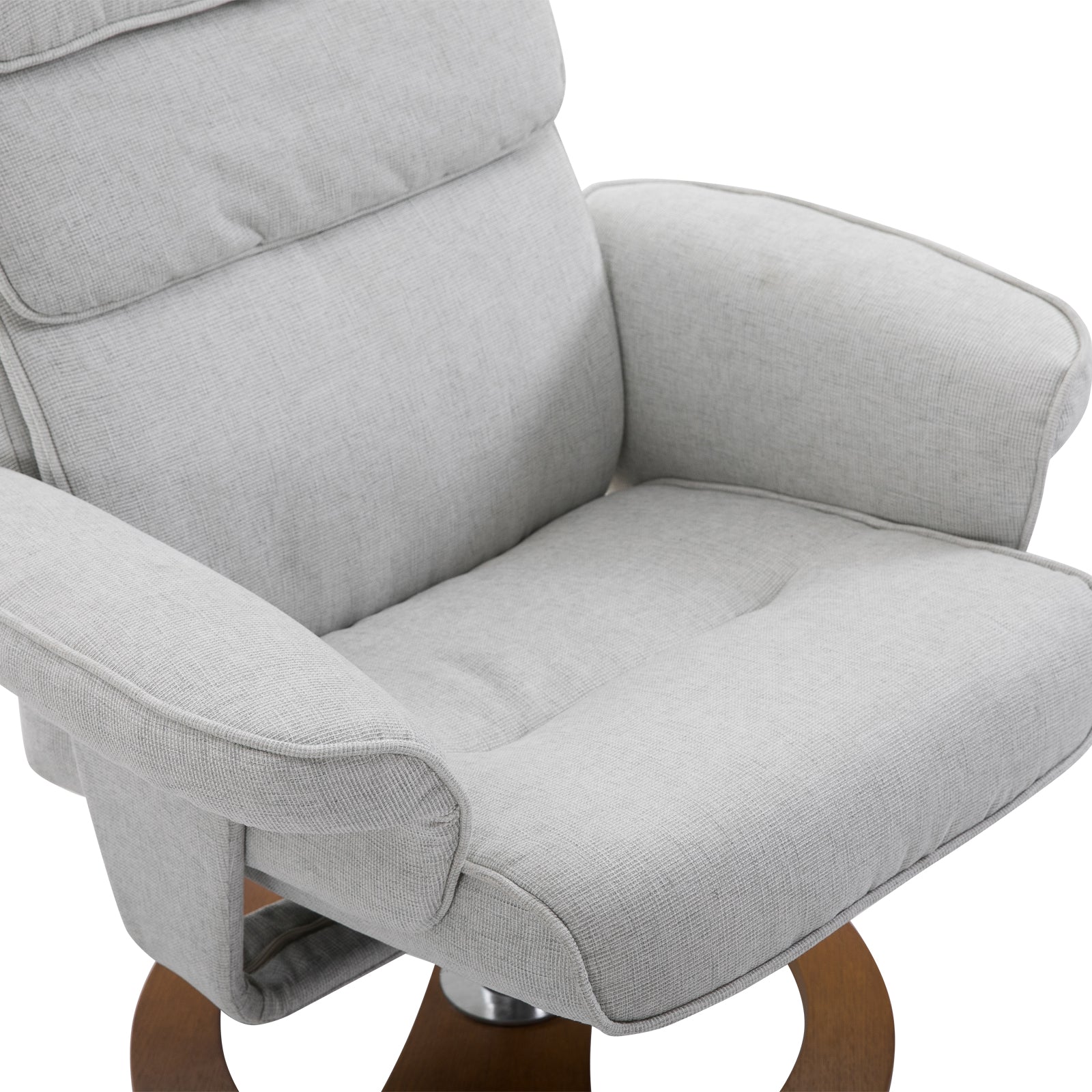 Recliner Chair Ottoman Set 360° Swivel Sofa Wood Base