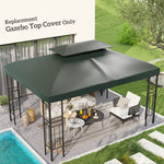 3x4m Gazebo Replacement Roof Canopy 2 Tier Top Uv Cover | Dark Gray