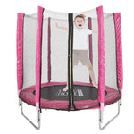 Outdoor Trampoline With Safety Enclosure For Kids Entertainment | Pink