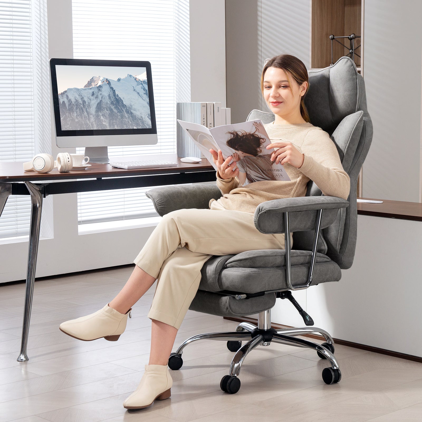 High Back Desk Chair | Grey