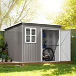 8.5x6ft Galvanised Steel Garden Shed With Foundation Kit