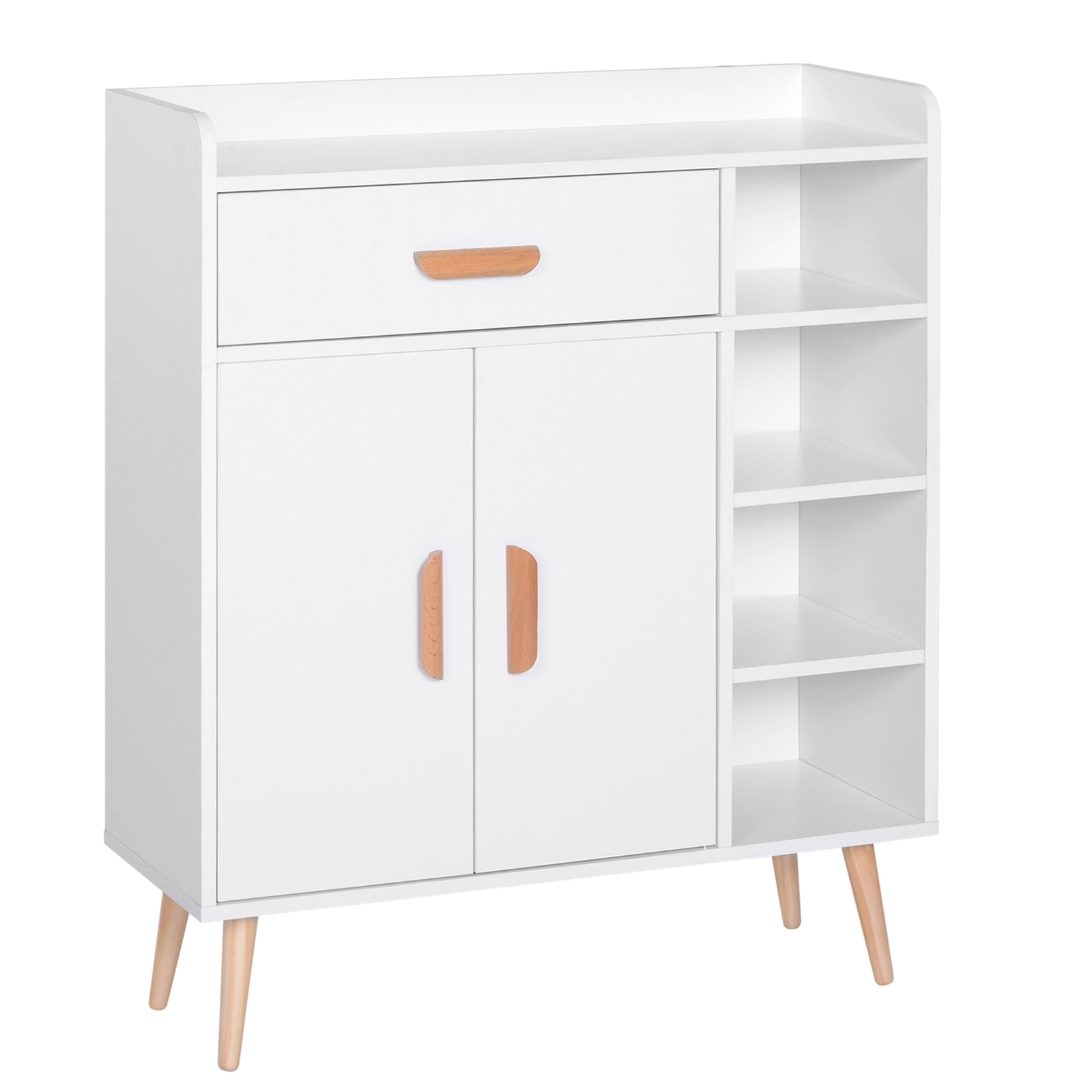 Side Cabinet With Storage Drawer For Hallway Kitchen White
