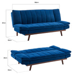 Scandinavian Click Clack Sofa Bed - Double | Navy Blue
