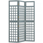Outsunny 3-panel Garden Privacy Screen, Foldable Wooden Divider, Grey