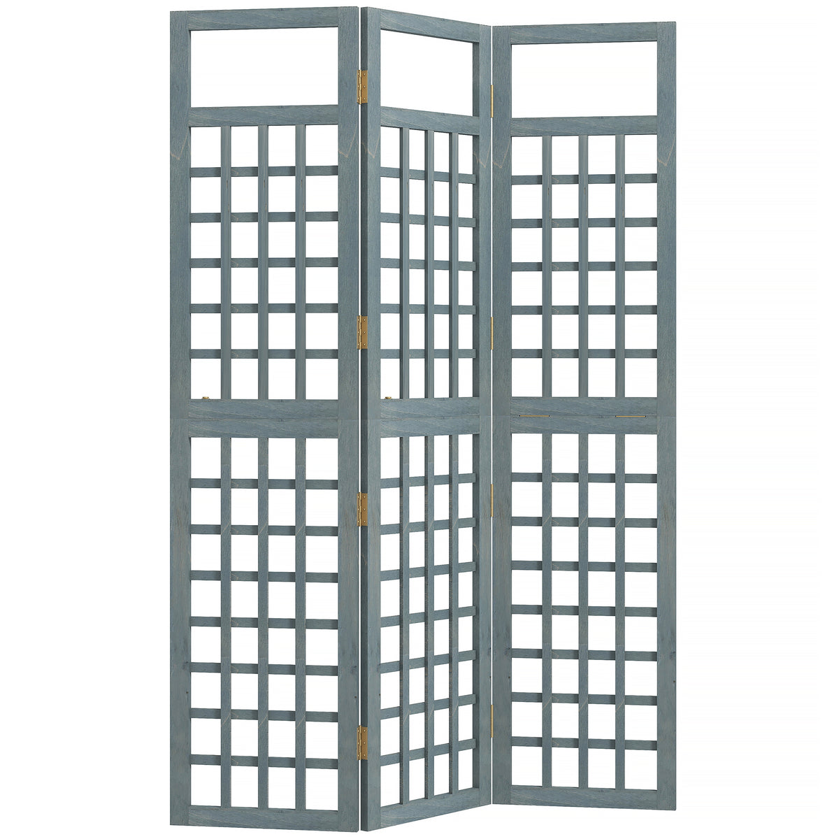 Outsunny 3-panel Garden Privacy Screen, Foldable Wooden Divider, Grey