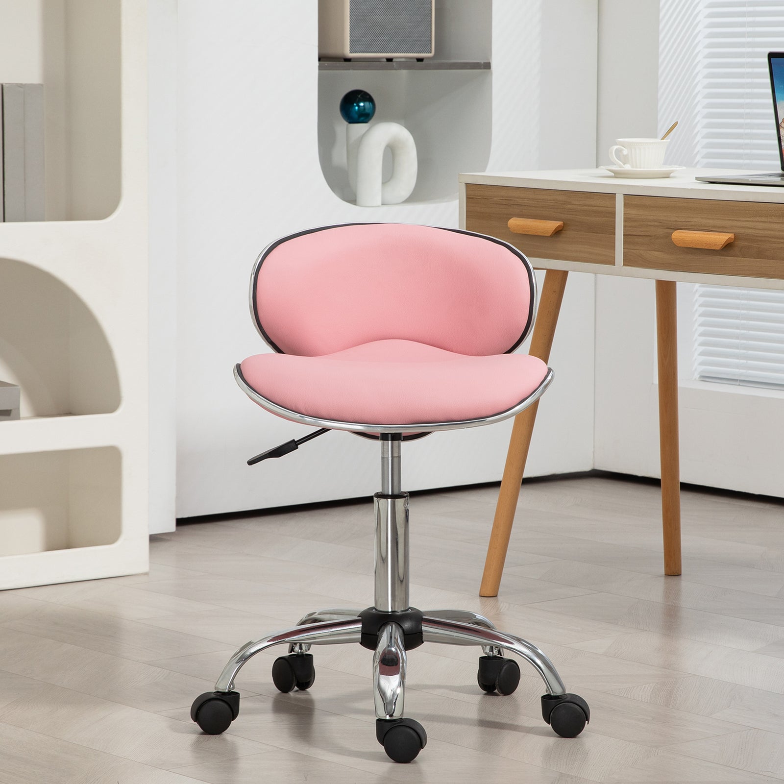Office Chair Beauty Salon Rolling Technician Stool Chair | One Size | Pink