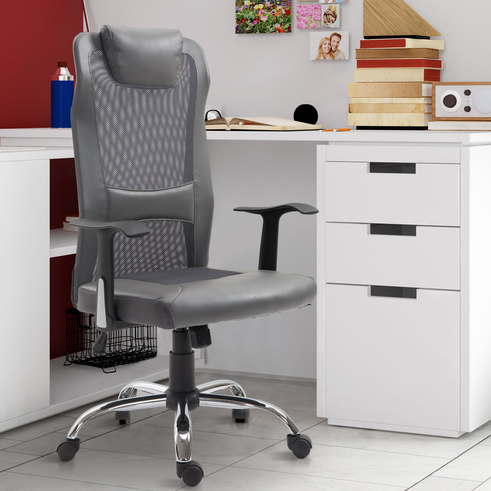 High Back Mesh Office Chair Grey