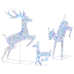 Outsunny 3-piece Christmas Lighted Reindeer Family Set For Outdoor