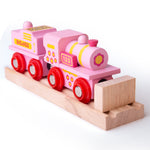 Pink 123 Wooden Train Engine and Carriage