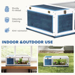 Tortoise House With Mesh Roof, Small Pet Reptile Wooden House | Blue