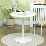 Round Dining Table, Modern Kitchen Table With Steel Base | White