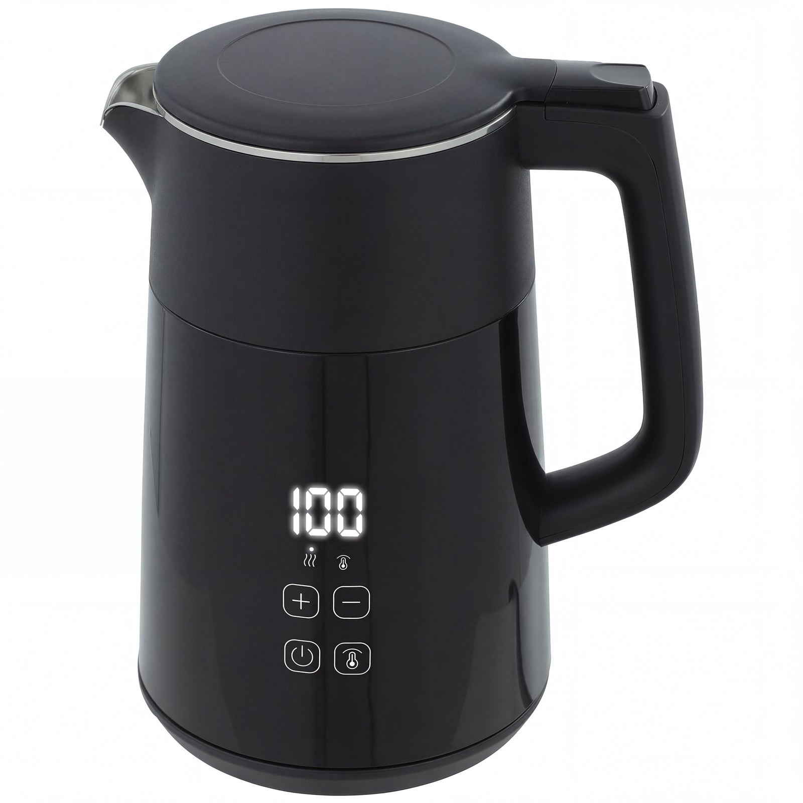 1.7l Fast Boil 3000w Electric Kettle With Led Display | Black