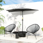 Outsunny 3(m) Half Parasol Semi Round Umbrella Patio Metal Frame