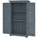 Wooden Garden Storage Shed With Asphalt Roof & Shutter Doors
