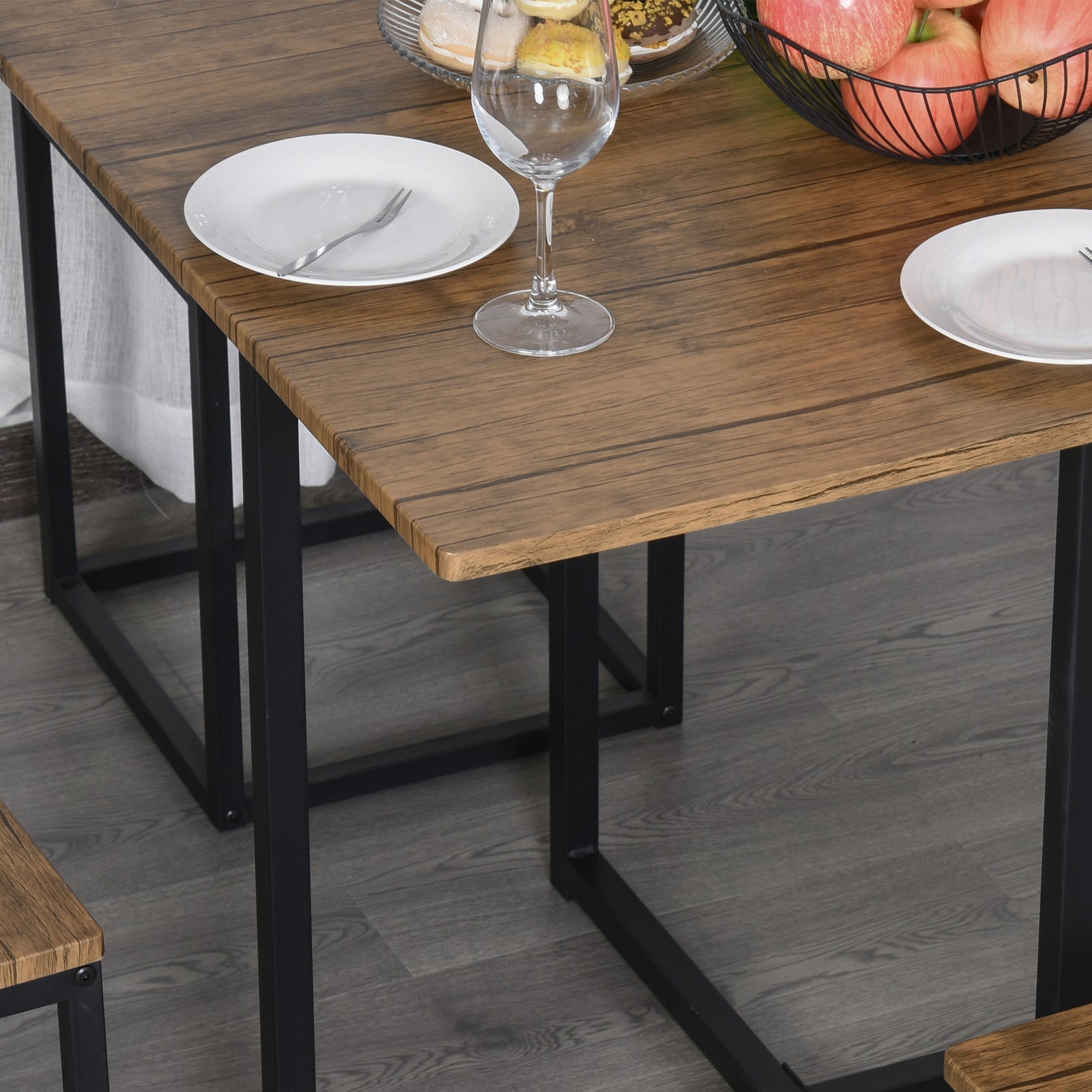 Compact Dining Set, Wood Bar Table, 5pc