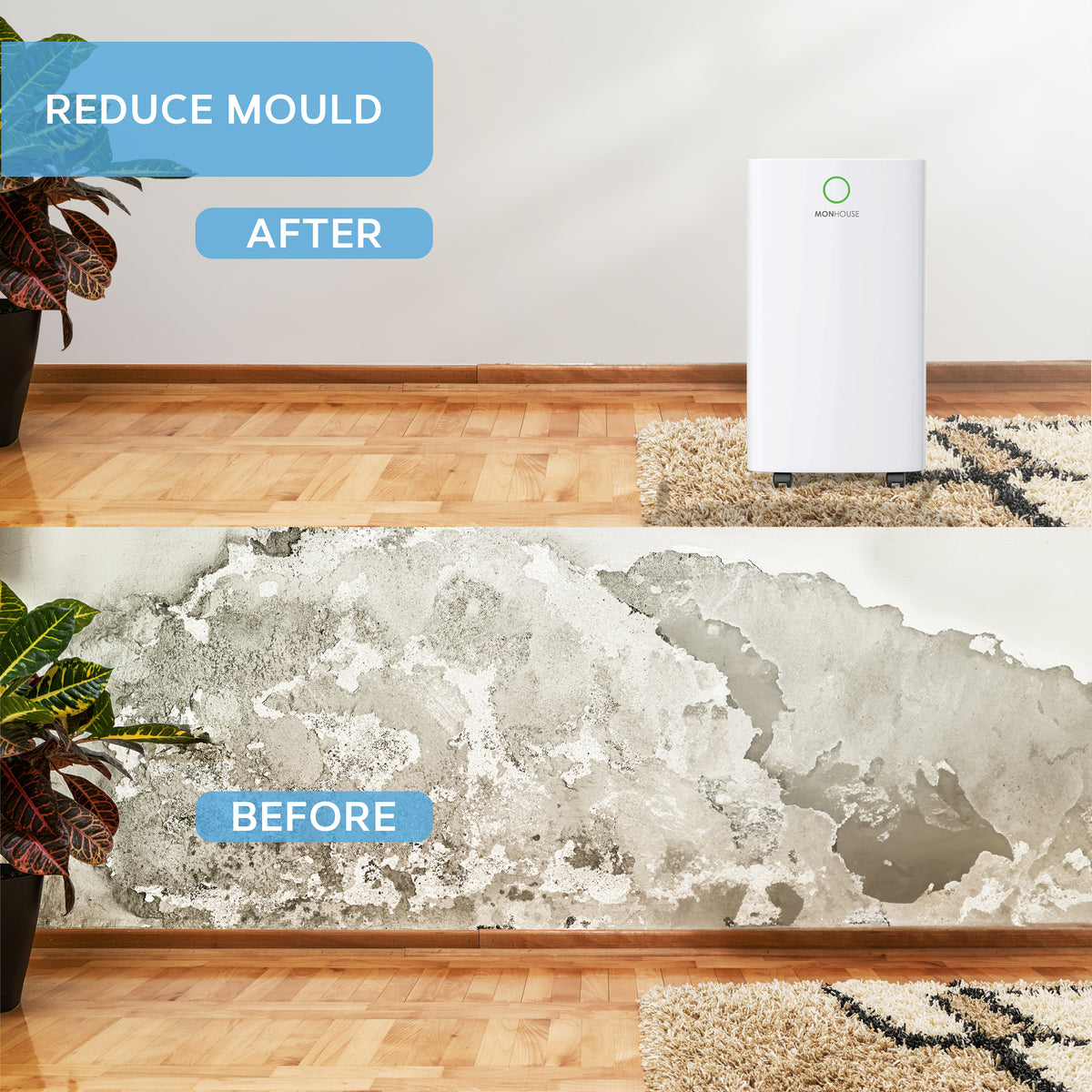 12l/day Digital Dehumidifier - Sleep Mode 24hr Timer Portable Quiet With WiFi & App | One Size | White