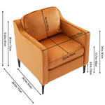 Contemporary Upholstered Armchair – Velvet Accent Chair For Living Room Or Study | Orange