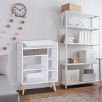 Multi Shelf Bookcase Freestanding Storage Drawer Shelves