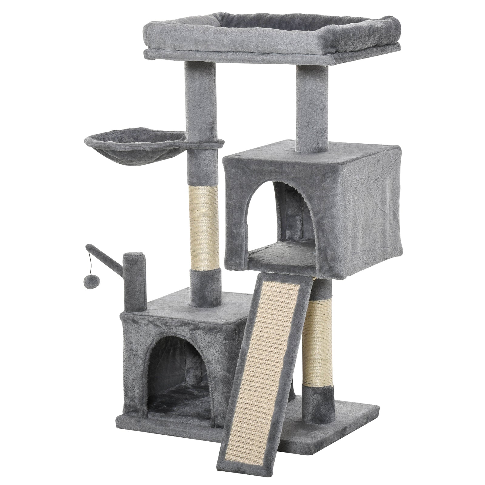 111cm Cat Tree Tower Activity Centre W/ Scratching Post Condo Hammock