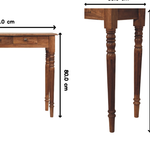 Artisan Furniture Solid Wood Three Drawer Console With Turned Legs, Brown