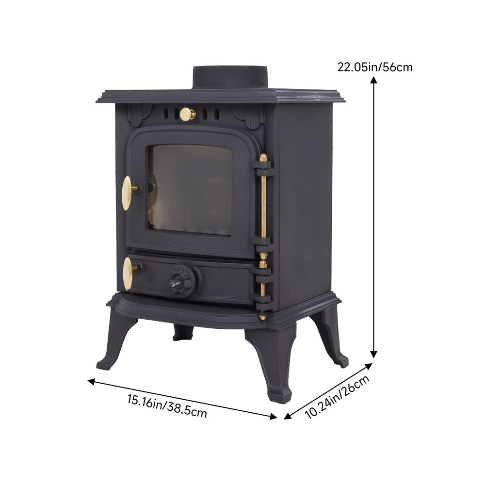 Freestanding Cast Iron Wood Burning Stove Fireplace