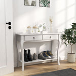 Console Table Sofa Side Desk With Storage Shelves Drawers