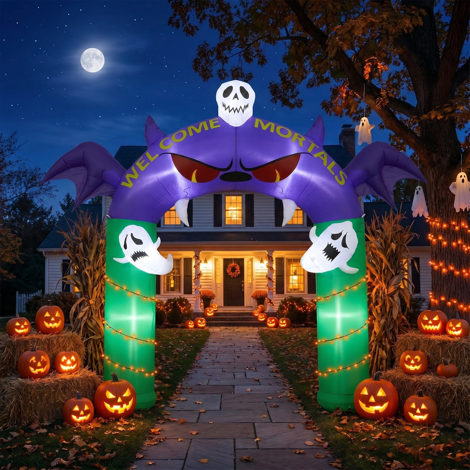 Breeins 8.2ft Halloween Inflatable Devil Archway Decoration With Built-in Lights
