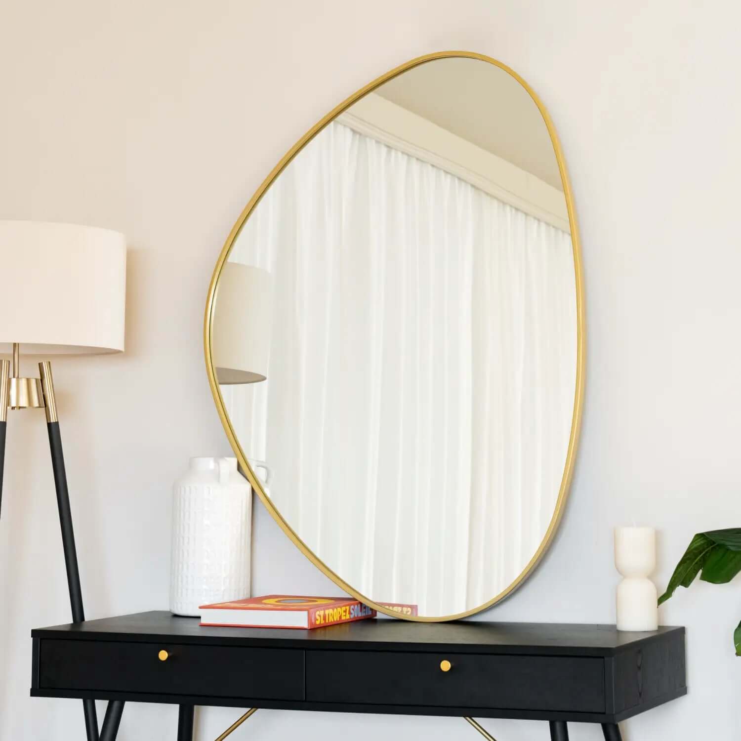 Izumi - Metal Irregular Pebble Mirror | 120cm x 90cm | Gold