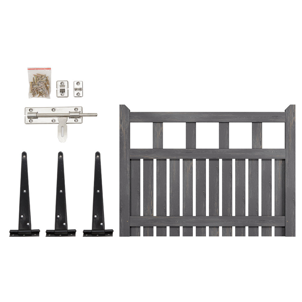 120cm W X90cm H Outdoor Wooden Garden Gate Fence Door | 120cm x 90cm | Grey