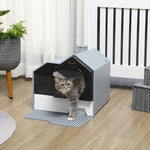 Cat Litter Tray W/ Scoop Drawer Pan Deodorants | Gray