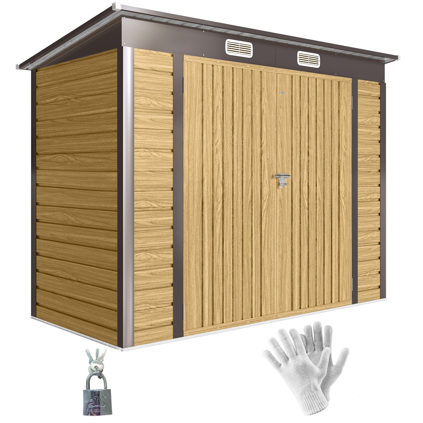 8 X 4ft Metal Garden Storage Shed With Double Doors
