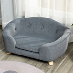 Dog Sofa Bed W/ Removable Soft Cushion For Xs Size Dogs - Grey