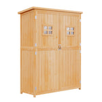 Wooden Garden Shed Tool Storage Cabinet Double Door Shelf | Natura