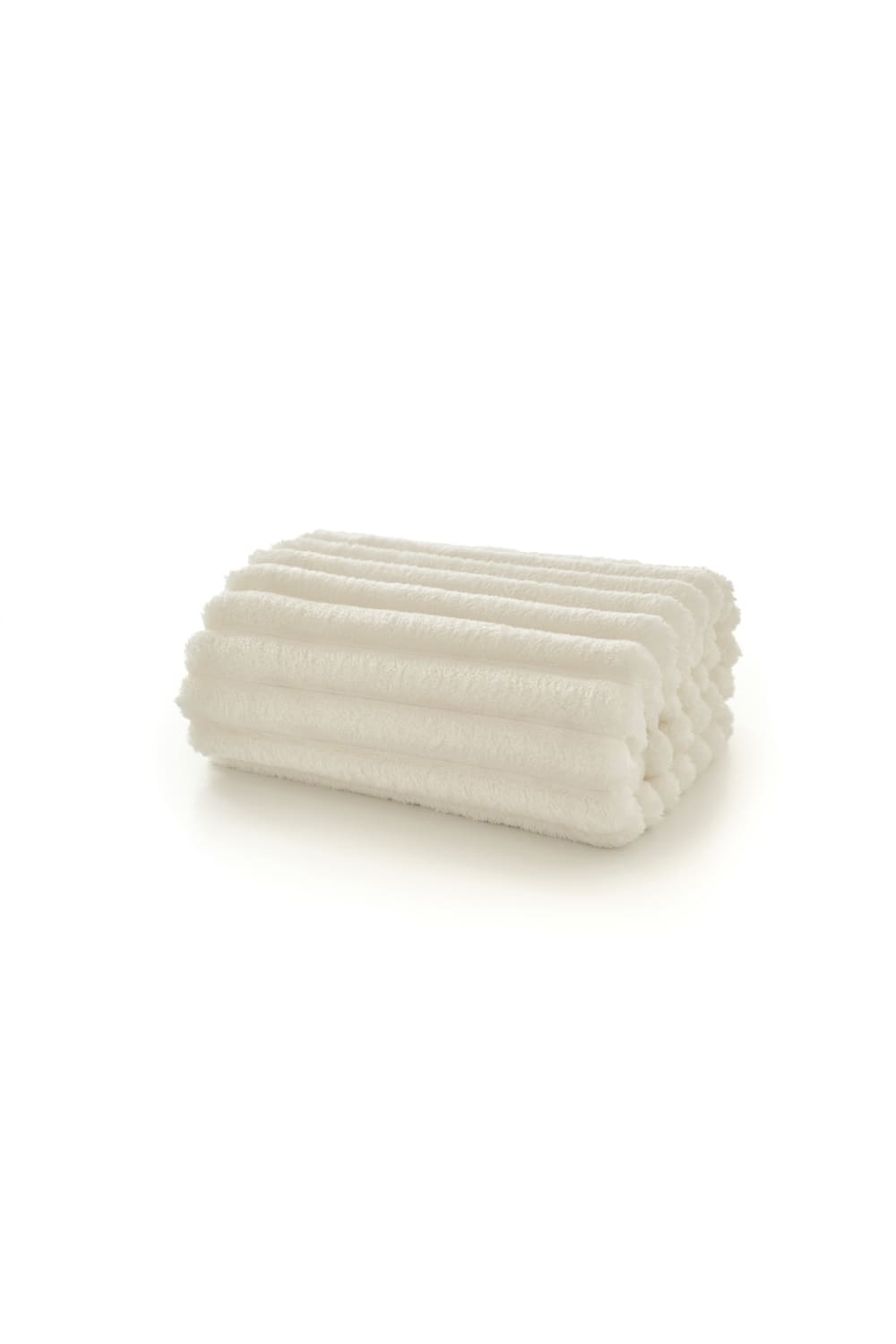 Alnwick Supersoft Ribbed Plush Throw – 140x180cm Cosy Sofa & Bed Blanket | 140cm x 180cm | Cream