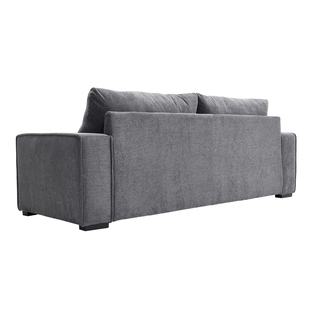 3-seater Fabric Sofa, Dark Grey – Deep Cushioned, Modern Design