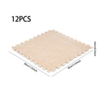 12pcs Interlocking Foam Play Mats For Kids – Soft, 30cm X 30cm Puzzle Floor Tiles | Light Brown