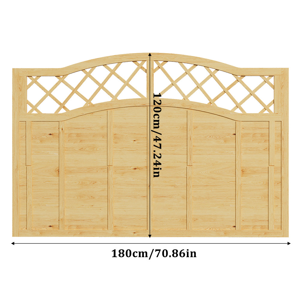 Spruce Wood Fence Panel With Arched Lattice Top 180cm W X 90/120/150/180cm H– Natural Finish, Durable, Easy Diy Garden Privacy Screen | Medium