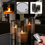 3pcs Remote-controlled Led Flameless Candle Set | Grey
