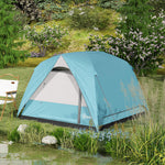 3-4 Person Dome Tent, Easy Setup, Mesh Windows | Light Blue