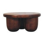 Clara Sculpted Coffee Table Rounded pillar-style legs, Brown