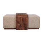 Arden Bench Duo Boucle-upholstered Seats, White And Brown
