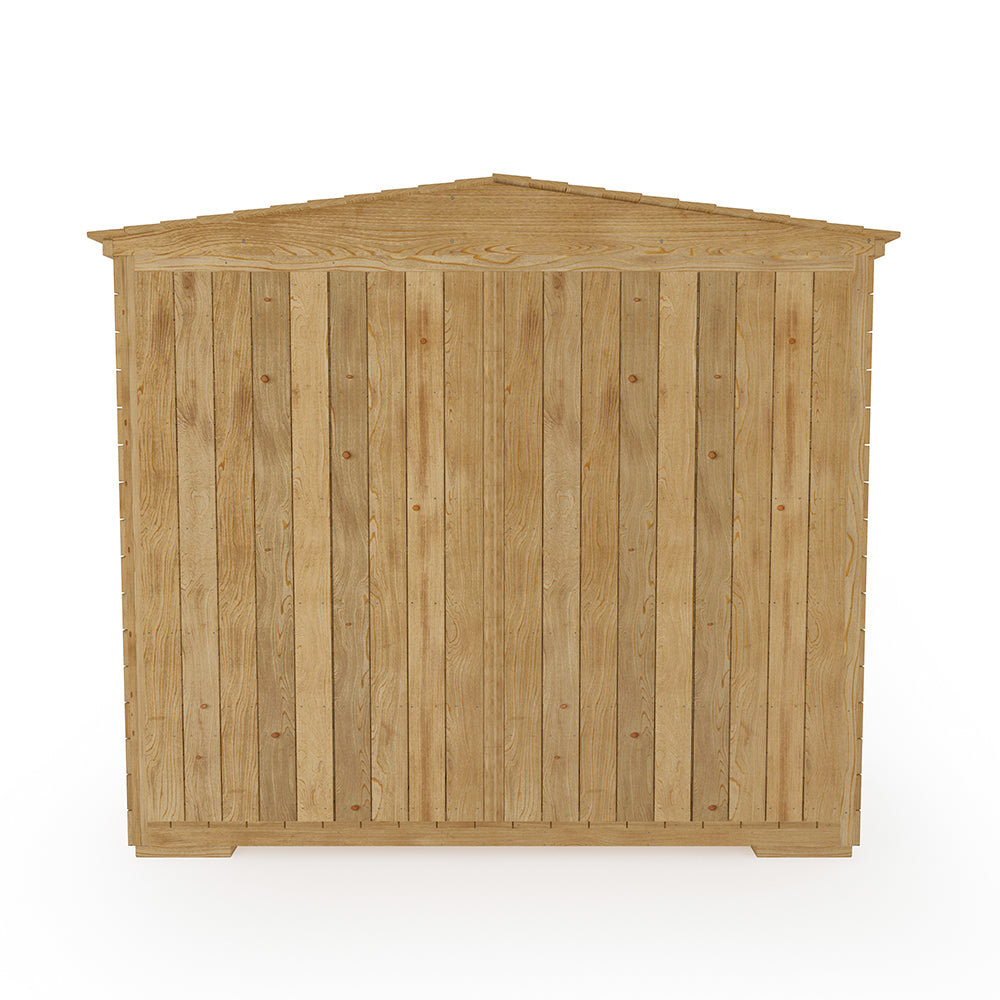 Solid Fir Wood Garden Storage Shed, Outdoor Wooden Cabinet With Double Doors & Sloped Roof, Waterproof Painted Tool Storage