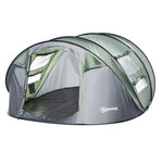 4-5 Person Camping Tent Dome Pop-up Tent  With Windows | Dark Green