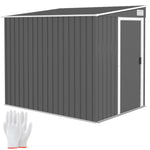 7 X 5ft Garden Shed W/ Foundation Lean To Metal Tool Shed