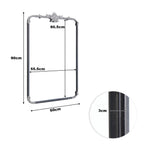 Breeins Rectangular Silver Accent Wall Mirror 60x90 Cm, Metal Frame, Decorative Home Wall Mirror