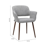 Set Of 2 Linen Dinning Chairs With Metal Legs