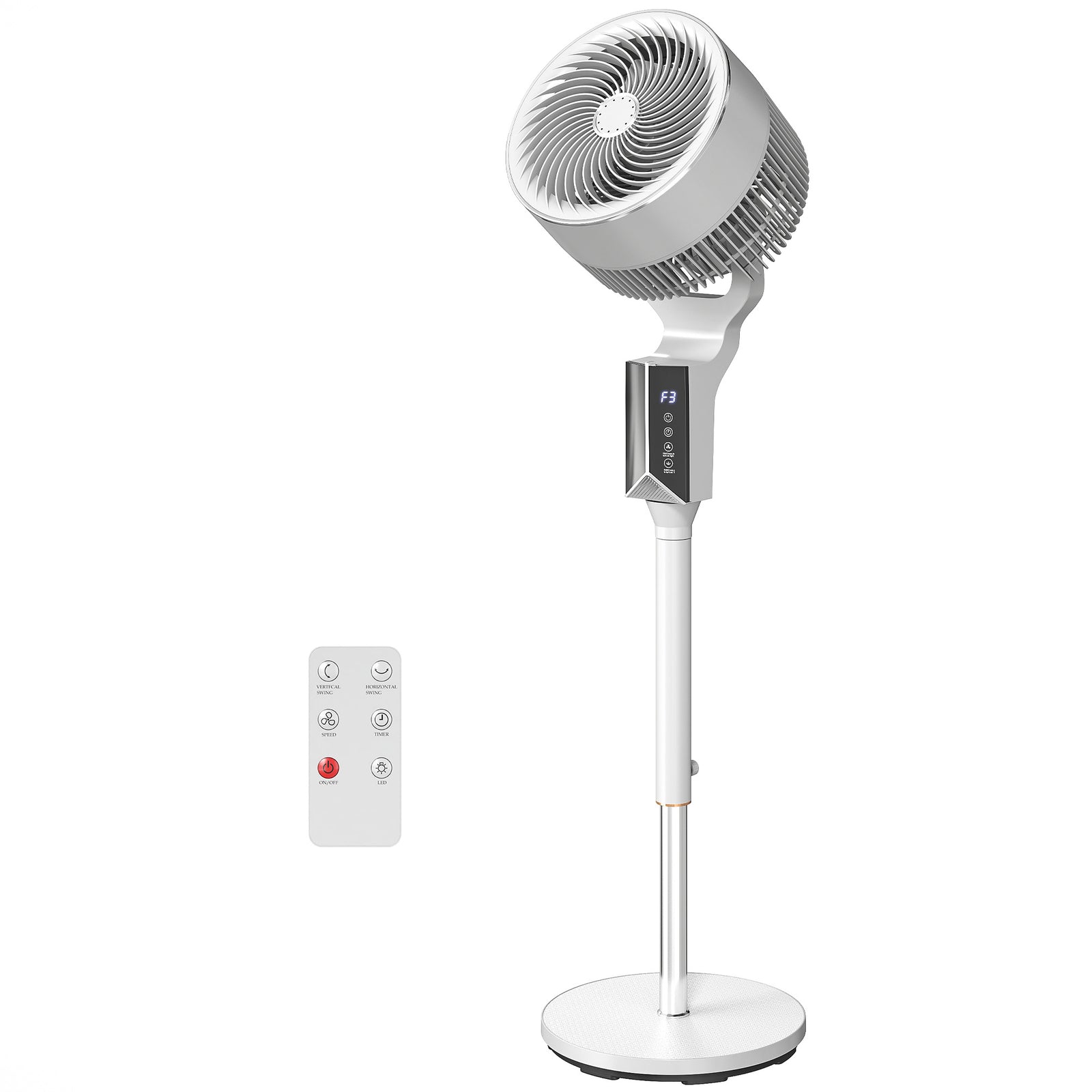 20 Db Silent Standing Fan, 46" Pedestal Fan With Oscillating
