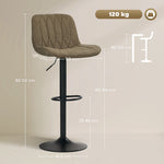 Bar Stools Set Of 2, Modern Armless Bar Chairs | Brown