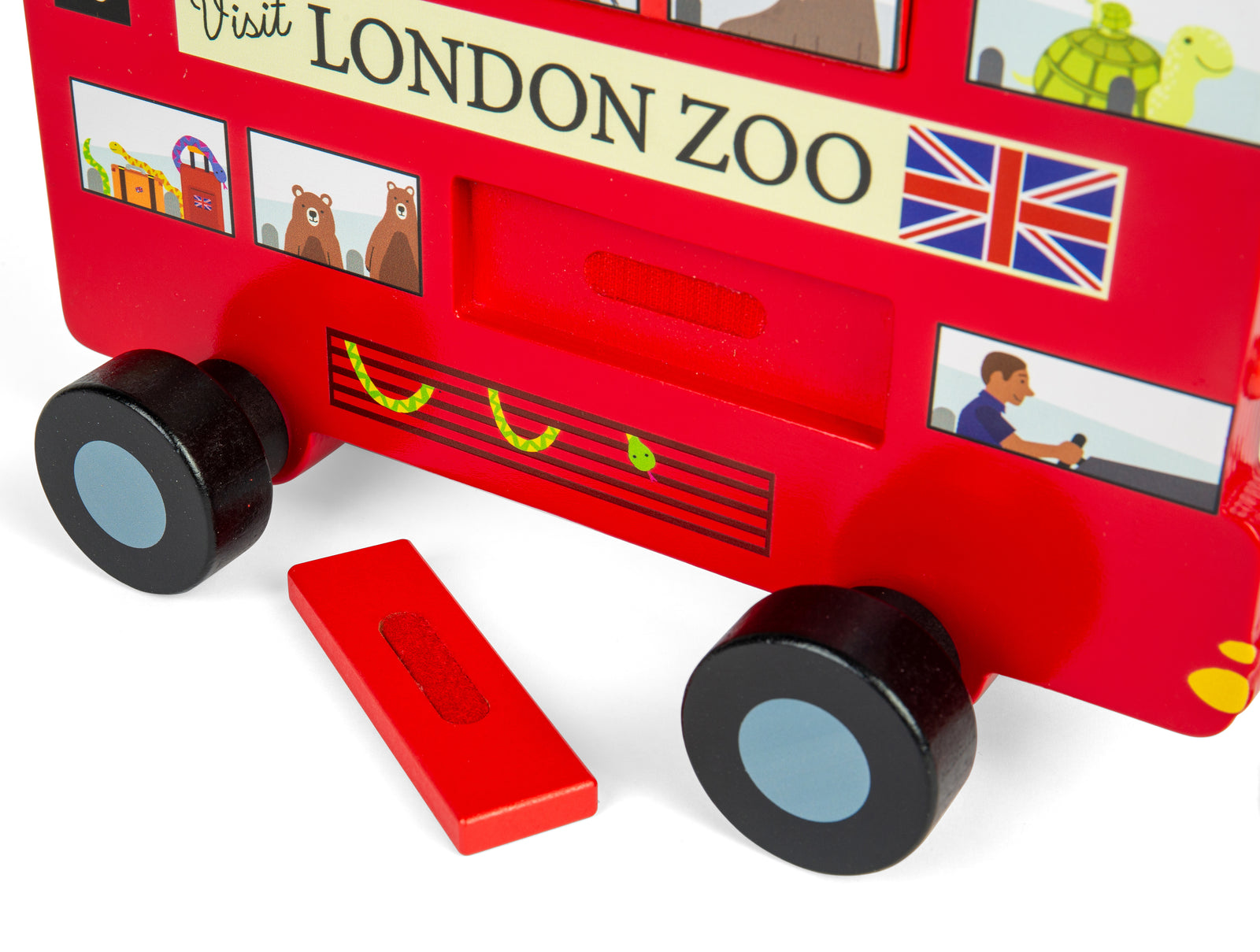 Wooden London Bus Pull Along Toy