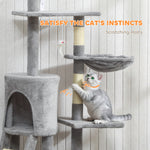 Cat Tree For Indoor Cats, 134cm Scratching Post Climbing Tower | Grey